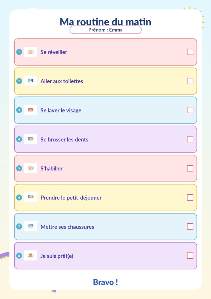 Matin pastel joyeux