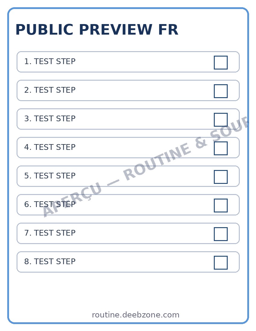 TEST V2.23 — Routine du matin