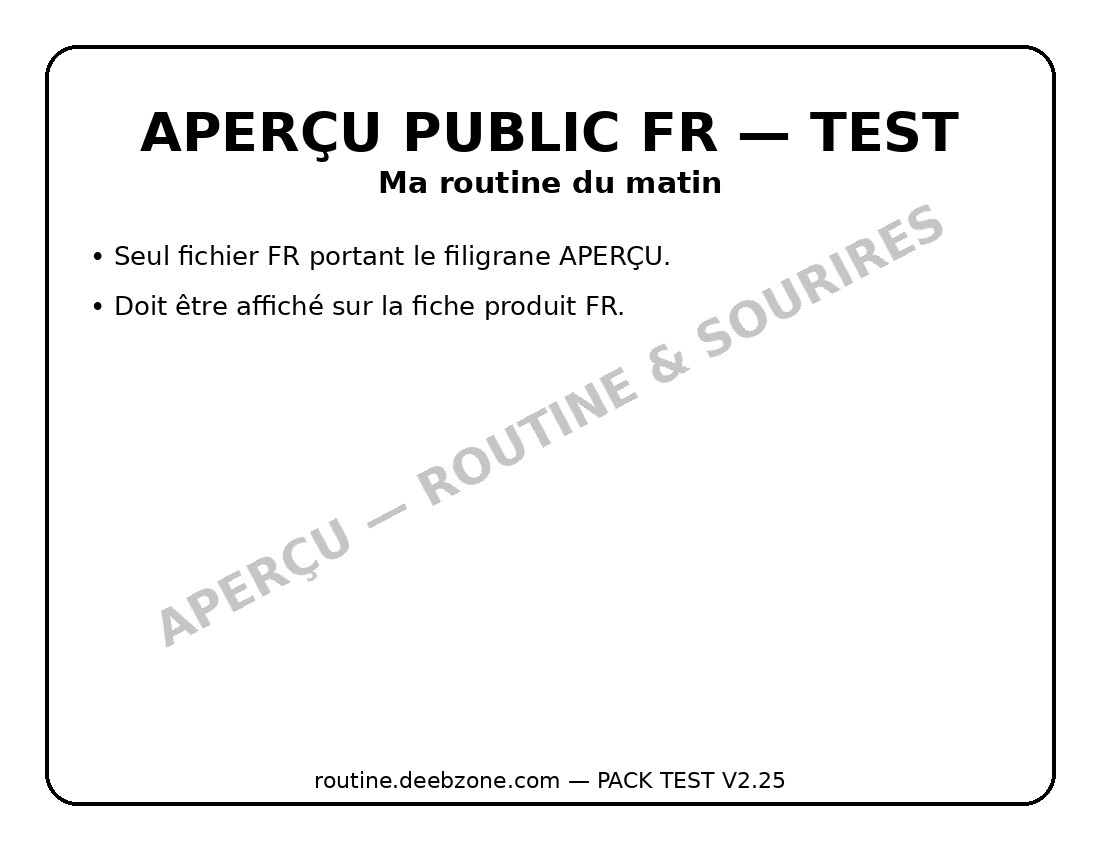 TEST V2.25 — Routine dynamique