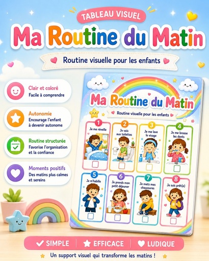 Ma routine du matin — Tableau visuel 2