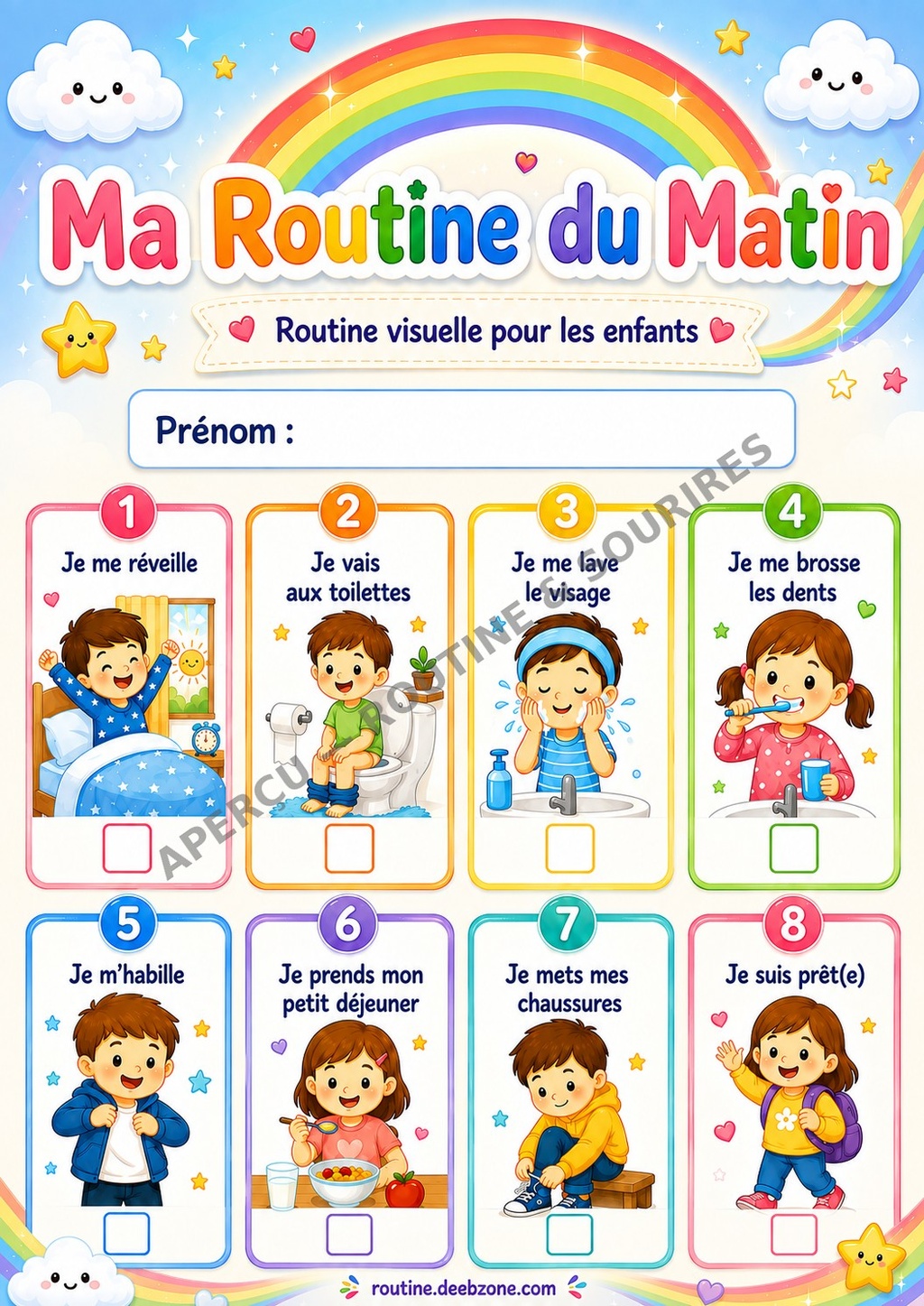 Ma routine du matin — Tableau visuel 2