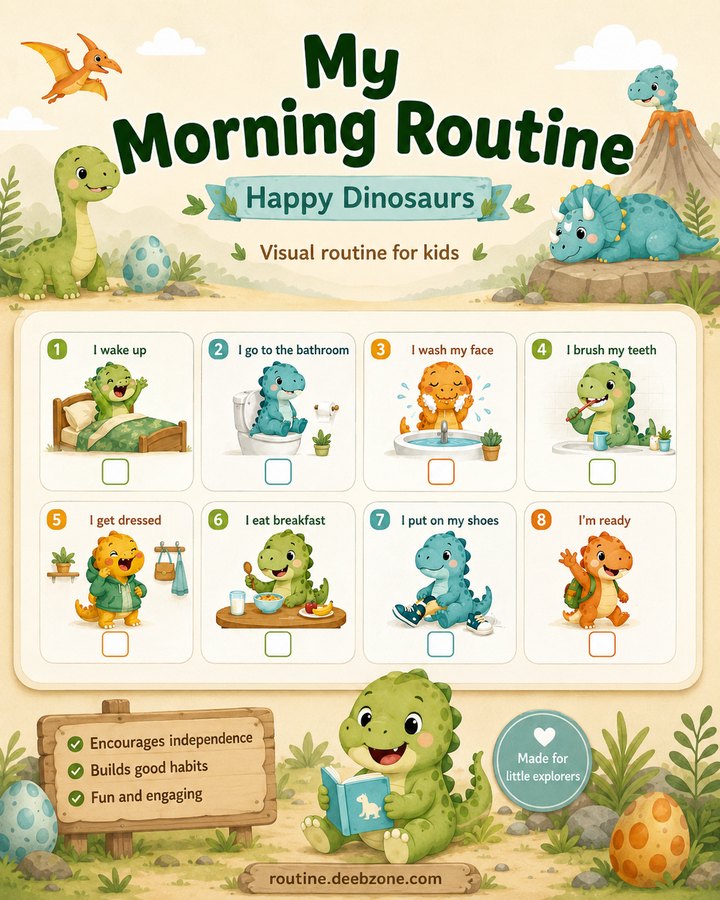 My Morning Routine — Happy Dinosaurs