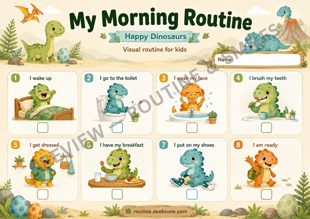 My Morning Routine — Happy Dinosaurs