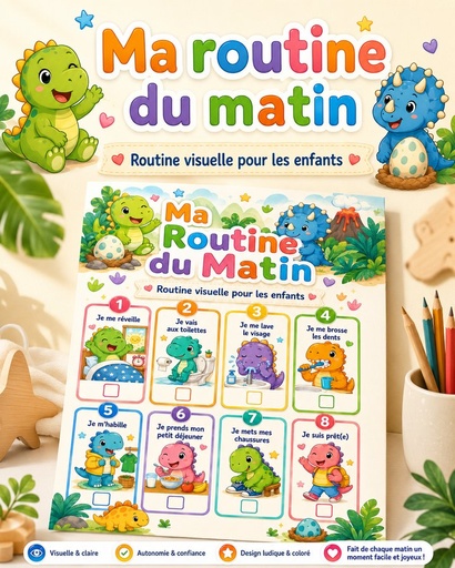 Ma routine du matin — Dinosaures joyeux 2