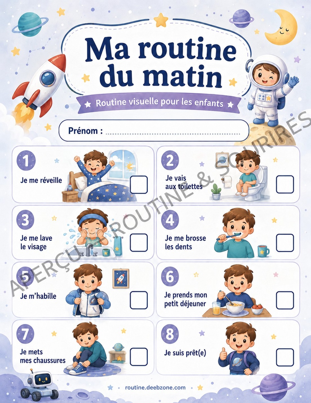 Ma routine du matin — Mission spatiale