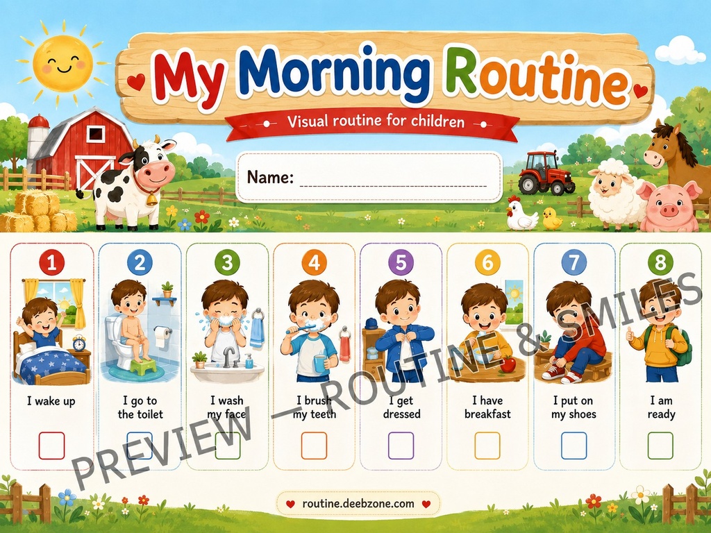 My Morning Routine — Joyful Farm (landscape)