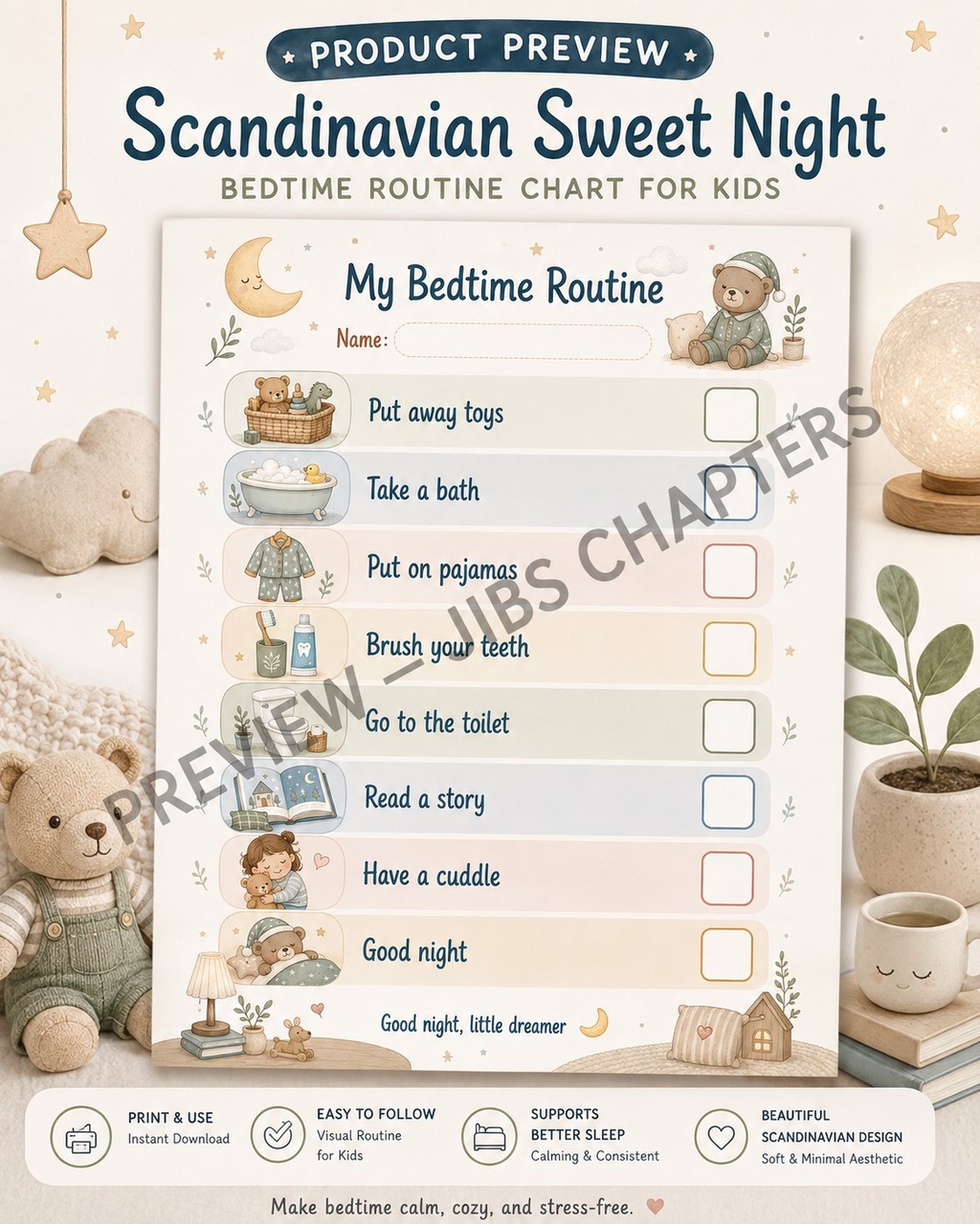 My Bedtime Routine – Scandinavian Sweet Night