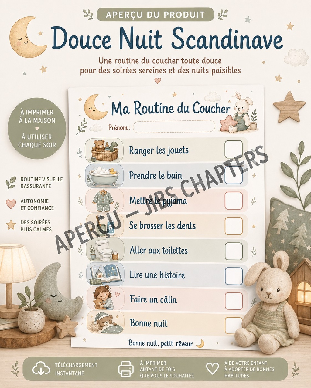 Ma Routine du Coucher – Douce Nuit Scandinave