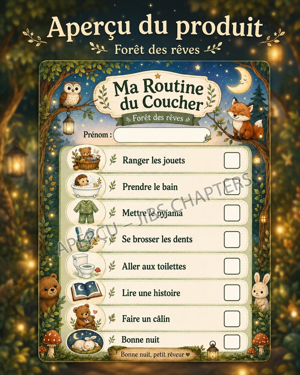 Ma Routine du Coucher – Forêt des rêves