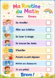 Routine du matin — Tableau visuel